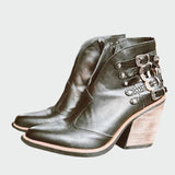 Botine din piele retro