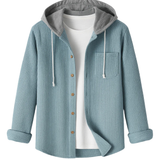 Cămașă din catifea cu glugă și nasturi