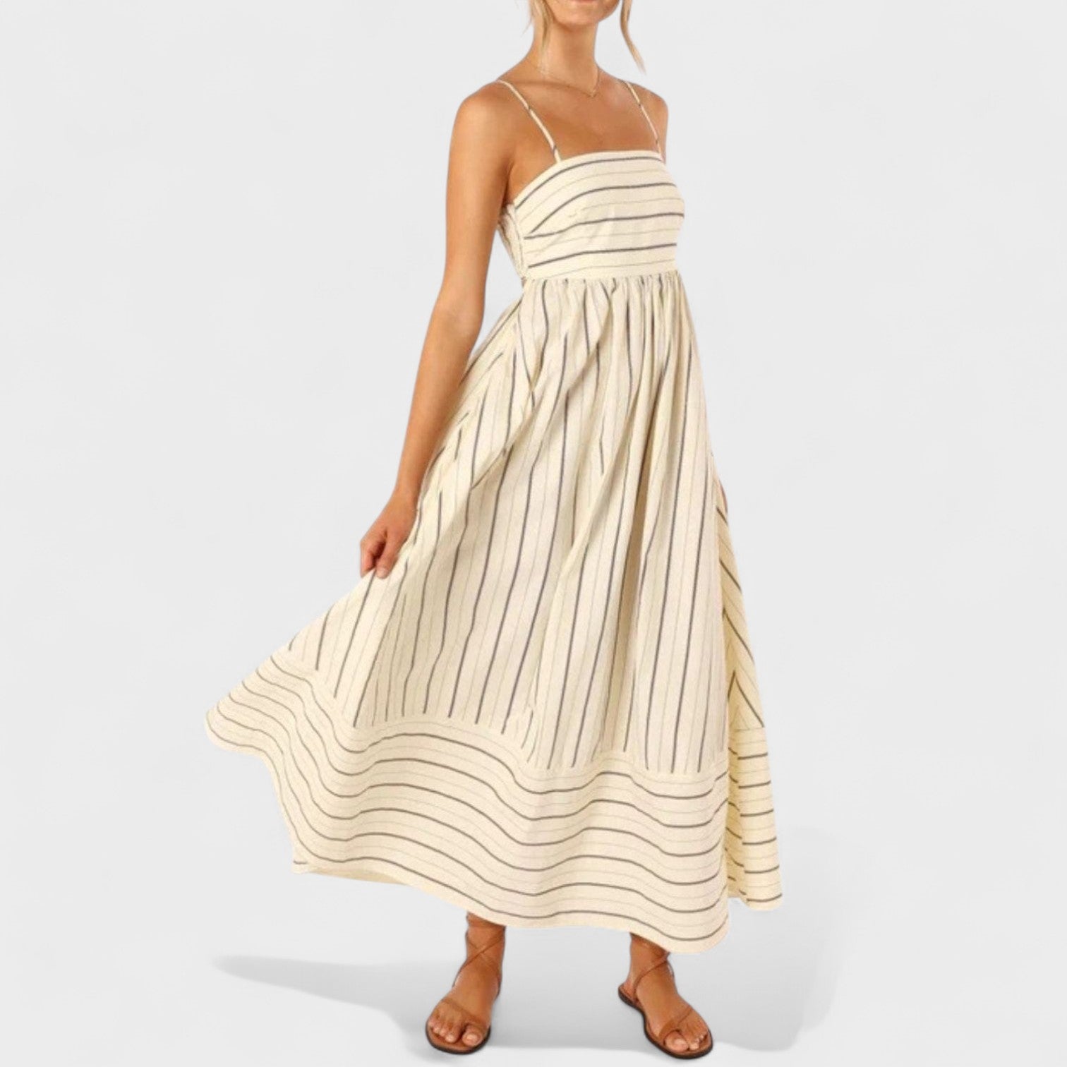 Isabel - Rochie lungă cu dungi